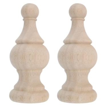 Imagem de Oedema 2 peças de acabamentos decorativos de madeira com 15 cm de altura x 6 cm de largura, varão, escadas artesanais, acabamentos de madeira inacabados para bricolage, gabinete, móveis