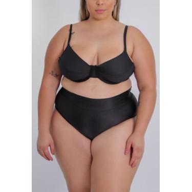 Imagem de Biquini plus size cintura alta hot paint meia taça premium - LALI BEAC