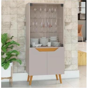 Imagem de Cristaleira Plena 4 Portas JCM Movelaria - Off/Cinamomo