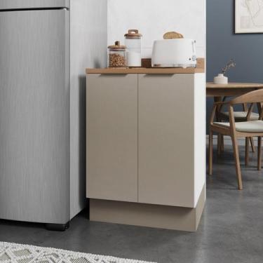 Imagem de Balcão 2 Portas 60cm com Tampo com Rodapé Ipanema CabeCasa MadeiraOrig