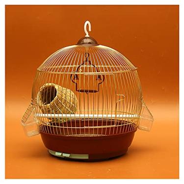Imagem de Gaiola de pássaro papagaio de metal gaiola de pássaro grande aço inoxidável galvanizado estorninho Myna Xuanfeng peônia ferro papagaio gaiola ninho de pássaro (cor: B)