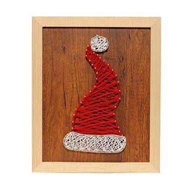 Imagem de Kits de arte com cordão de pino de Natal com estampa de bastão de Natal para crianças, adultos, decoração de casa – chapéu de Papai Noel – com moldura