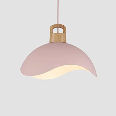 Imagem de CHENKUI Abajur tipo pétala criativa, luminária decorativa pendente de madeira arte de teto luminárias de teto para bar restaurante luminárias industriais compatíveis com LED, Lncandescent