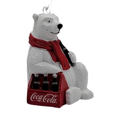 Imagem de Kurt Adler Urso Polar Coca-Cola com 6 Garrafas de Ornamento de Natal em Plástico