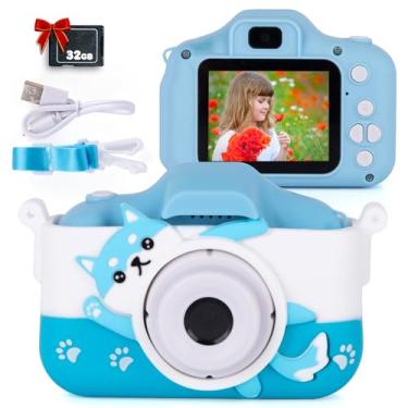 Imagem de ArtCreativity Câmera Digital Infantil Estilo Gato Para Meninas E Meninos - Linda Criança Com Cartão Sd De 32 Gb, Capa Silicone, Alça Pescoço Cabo Usb Alta Resolução 1 2 3 4 5 6+