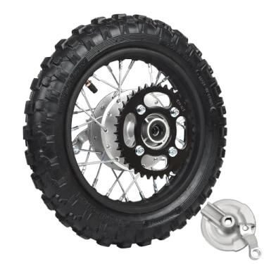 Imagem de Dirt Pit Pro Trail Bike 428-37T roda de corrente 10 polegadas 2,5-10 pneu de roda traseira com aro 1,4 x 10 e freio a tambor com rolamento de 12 mm para 50cc 70cc 90cc 110cc BBR50 SSR