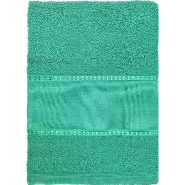 Imagem de 1 Toalha De Banho Barra Para Bordar Ponto Cruz 65X130 Verde