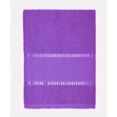 Imagem de 1 Toalha De Banho Barra Para Bordar Ponto Cruz 65X130 Roxo