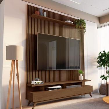 Imagem de Rack com Painel Ripado para Tv até 72 Polegadas 185x250cm 100% Mdf Yuc