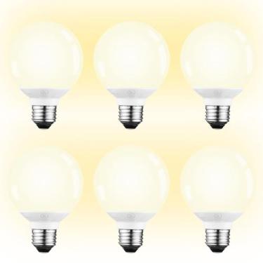 Imagem de Lâmpadas LED TORCHSTAR G25 5W 450LM 3000K E26 reguláveis, pacote com 6