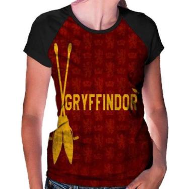Imagem de Camiseta Raglan Baby Look Harry Potter Gryffindor Ref:399 - smoke, Pre
