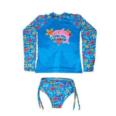 Imagem de Kit Piscina praia Blusa Térmica Proteção Uv50 e Biquíni - Rey Shop, Az