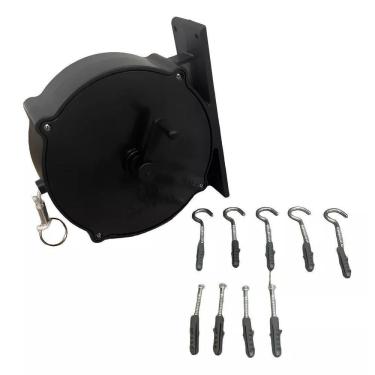 Imagem de Varal De Roupa Parede Retrátil 30Mt Compacto E Resistente