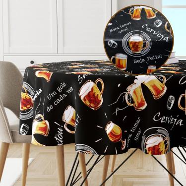 Imagem de Toalha Mesa Plástica Térmica Saidera 4 Lugares Redonda 1,38