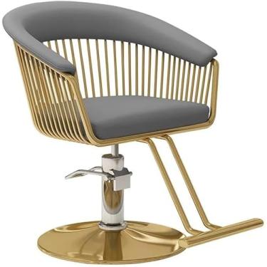 Imagem de Cadeira De Barbeiro Para Salão De Cabeleireiro Doméstico E Profissional, Cadeira De Cabeleireiro Com Giro E Bomba Hidráulica, Cadeira De Beleza De Estilo De Cabelo Ajustável, Grey