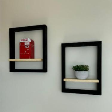 Imagem de Kit 02 Quadros Nichos Com Prateleira Decoração Moderno - Kabooflex Hom