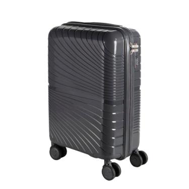 Imagem de Mala de Bordo Rígida Ondulada Polipropileno Inquebrável Rodinhas 360° c/Cadeado TSA e Zíper Expansor (Grafite)