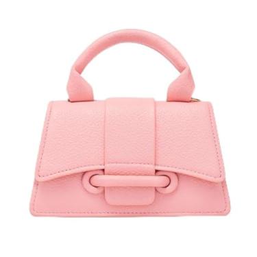 Imagem de Bolsa de ombro feminina, bolsa quadrada elegante com grande capacidade para uso diário e casual, rosa
