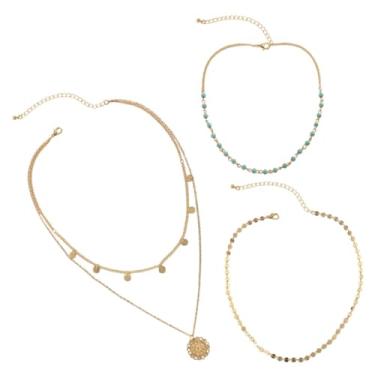 Imagem de 1 conjunto de pingente retrô para mulheres, design em camadas, joias delicadas de pescoço para meninas para festas de verão e acessório atraente para declarações