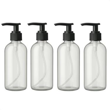 Imagem de Kit 4 Saboneteira Pump Preta Refil Frasco 500ml Creme Shampoo Sabão Liquido Sabonete