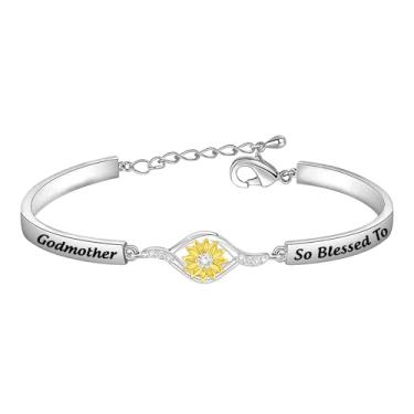 Imagem de Pulseira Godmother Gifts Godmother Gifts Goddaughter Godson So Blessed To Have You In My Life Pulseira Batismo Joias Religiosas