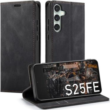 Imagem de japezop Capa carteira compatível com Samsung Galaxy S25 FE 5G com [bloqueio RFID] suporte magnético para cartão, capa flip de couro para Samsung Galaxy S25 FE 5G 6,7 polegadas (preto)