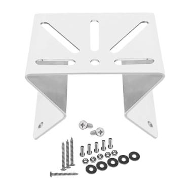 Imagem de simhoa Suporte de canto metálico para câmera de vigilância, suporte para câmera de vigilância com prateleira, caixa de vigilância segura para uso externo e