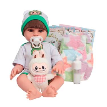 Imagem de Boneco Reborn Masculino Corpo de Silicone Pelúcia Itens