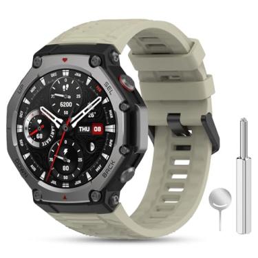 Imagem de Huadea Pulseira de silicone militar resistente compatível com Amazfit T-Rex 3, pulseiras de substituição para T-Rex 3 masculina e feminina