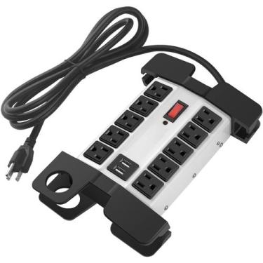 Imagem de Faixa de alimentação CCCEI Heavy Duty com tomadas USB 10 2700J, cabo d