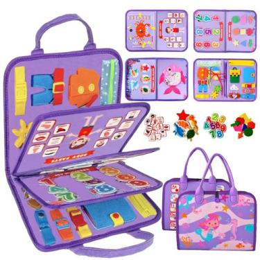 Imagem de Brinquedos Montessori Busy Board Qizfun para meninas de 1 a 4 anos