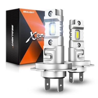 Imagem de SEALIGHT Lâmpadas de neblina H7, 30000LM Super Brighterness 1:1 tamanho mini, faróis de neblina brancos frios 6500K com ventilador de resfriamento de 15000RPM, verdadeiramente Plug and Play, pacote