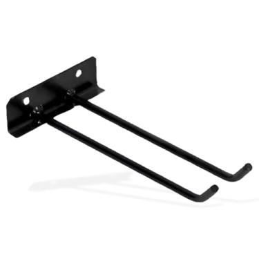 Imagem de Suporte de Parede para Vassouras e Rodos, Metal Preto, 20cm de Comprimento, Montagem na Parede, Capacidade 6kg, Design Moderno