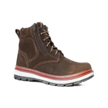 Imagem de Bota Coturno Casual em Couro Bell Boots com Cadarço Ziper Lateral e So