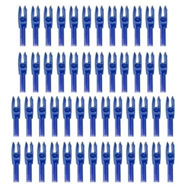 Imagem de Arcos para flechas de arco 4,2 mm 0,4 cm, pacote com 50 peças de substituição transparente para flechas de caça, arco recurvo, azul