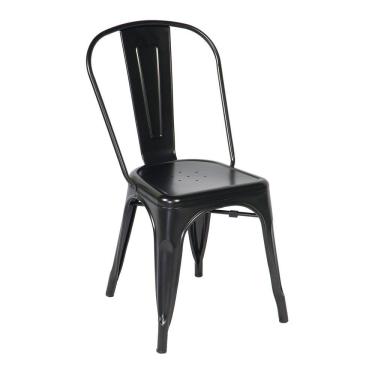 Imagem de Cadeira Tolix Iron Design Aço Industrial Sala Cozinha Jantar Bar PRETO BRILHANTE