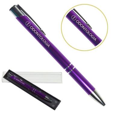 Imagem de Caneta Personalizada Coloridas Cursos Metal Profissional Odontologia -