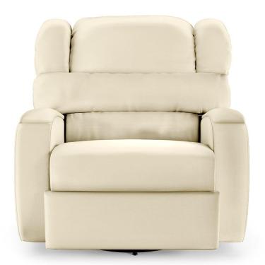 Imagem de Poltrona Do Papai Sala De Cinema Reclinável Manchester Glider Manual Giratória Pu Bege