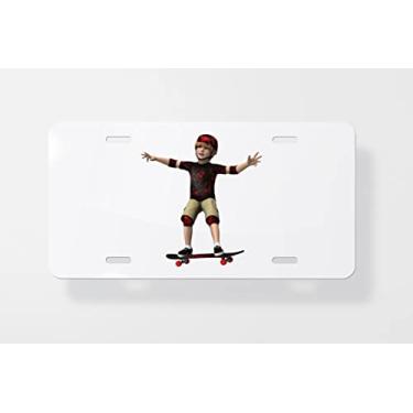 Imagem de Capa para placa de licença Skateboarder – Capa para placa de carro – Capa para moldura da placa de carro 15 x 30 cm