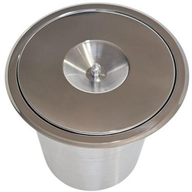 Imagem de Lixeira Pia Cozinha Embutir No Granito Em Inox 5lts 20X24 CM 5 litros 