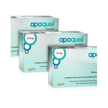 Imagem de Kit Apoquel 16 mg para Cachorro 20 Comprimidos - 3 caixas - Zoetis