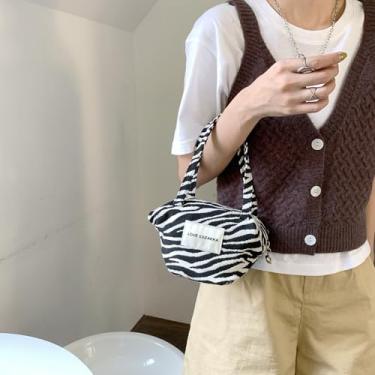 Imagem de Bolsa feminina com bolinhas coloridas, estilo retrô INS, bolsa de mão pequena e moderna, Preto, Small