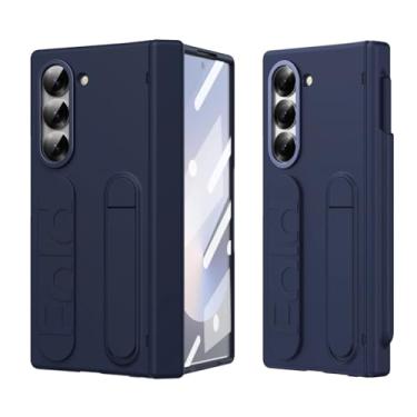 Imagem de Capa Protetora Premium para Samsung Galaxy Z Fold6, Suporte com Alça, Pelicula e Compartimento para S Pen (Azul)
