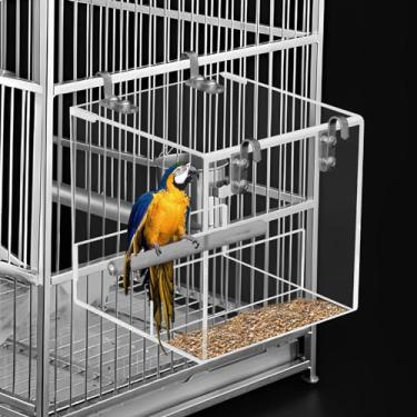 Imagem de Alimentador de pássaros de acrílico transparente para gaiola de pássaros, sem derramamento, recipiente para sementes de animais de estimação, para periquito, papagaio, calopsitas, 13 x 11 x 13 cm/16 x