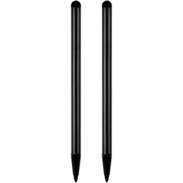 Imagem de 2 canetas Stylus pretas para dispositivos universais com tela sensível ao toque – compatíveis com smartphones, canetas de tela sensível ao toque universais, todos os dispositivos com tela sensível ao