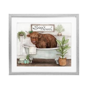 Imagem de Stupell Industries Impressão Embutida Embebida em Momentos de bétula de gado sob vidro, design de Melinda Hipsher, 13 x 16