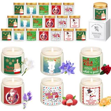 Imagem de Conelist 24 velas engraçadas perfumadas de Natal, presentes engraçados para mulheres, velas ofensivas, criatividade, decoração de Natal, 100 ml, vela de cera de soja para o ano novo, dê a colegas e
