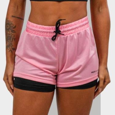 Imagem de Short 2 em 1 Feminino Dryfit Academia Bermuda Dupla Pra Treino Caminha