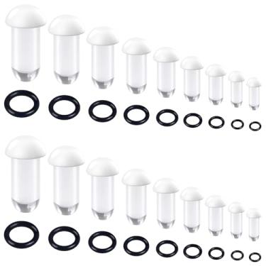 Imagem de Kridzisw 14G-00G Kit de alongamento de orelha em forma de cogumelo acrílico alargador único alargador com anéis de borracha, medidores de acrílico liso para orelhas, alargadores, brincos, expansor