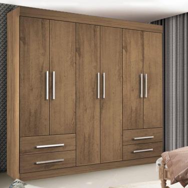 Imagem de Guarda Roupa Casal Porto Freijó 6 Portas 4 Gavetas Minastex